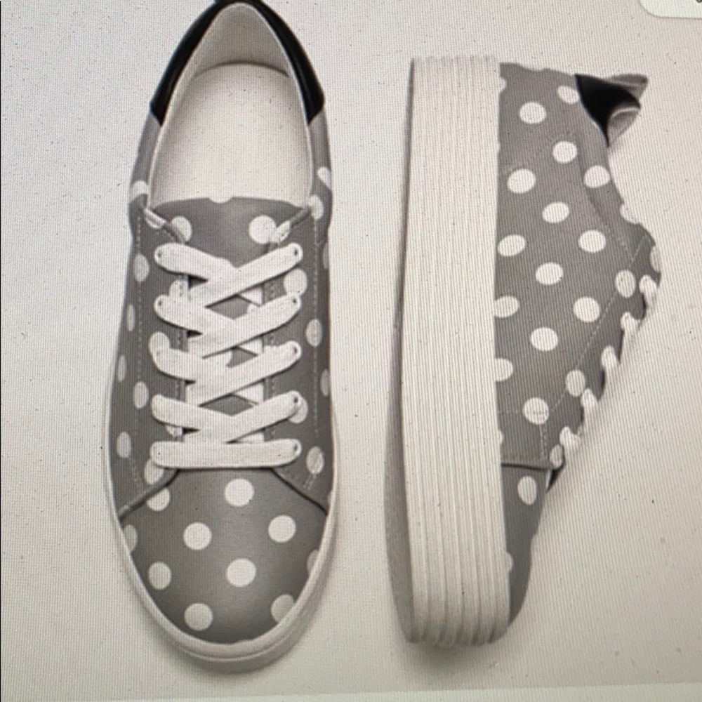 Zara wedged grey polka dot sneakers brand new.